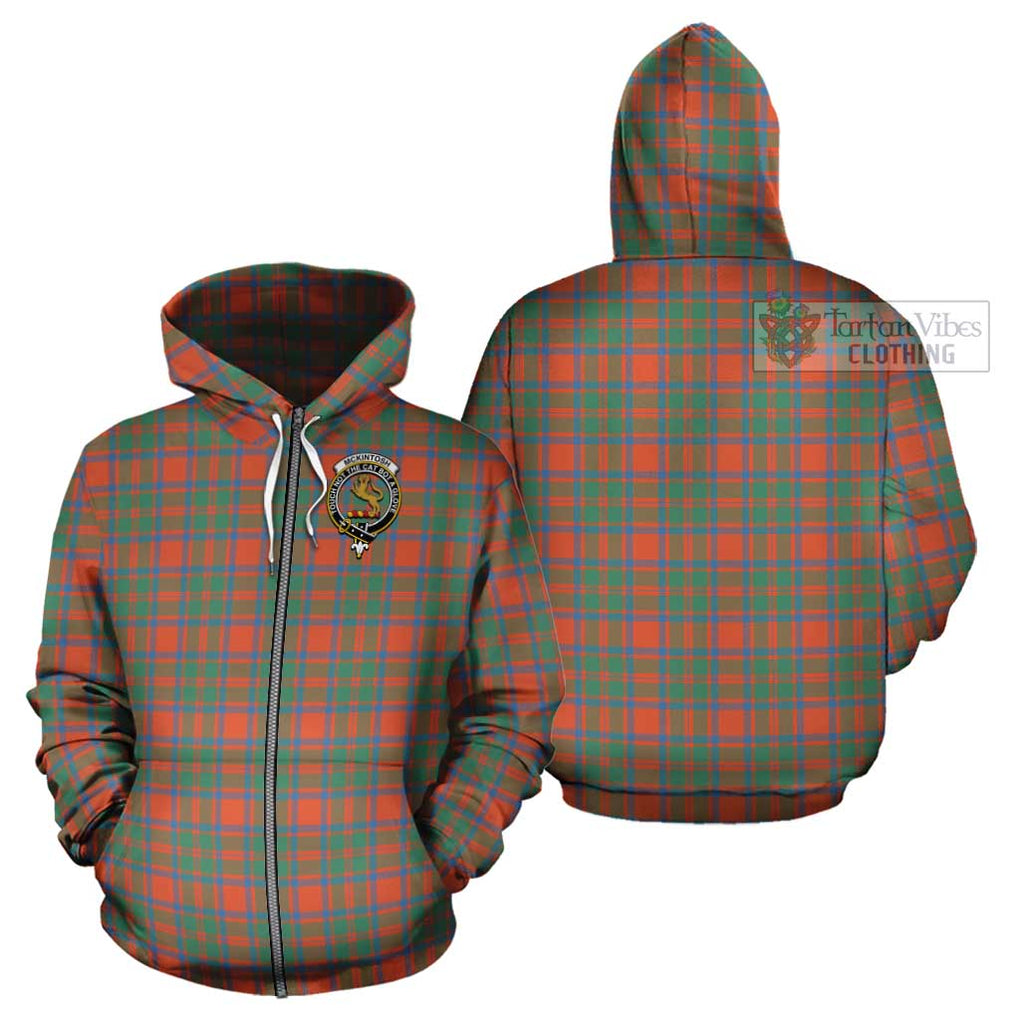 McKintosh Ancient Tartan Cotton Hoodie with Family Crest - Tartan Vibes Clothing