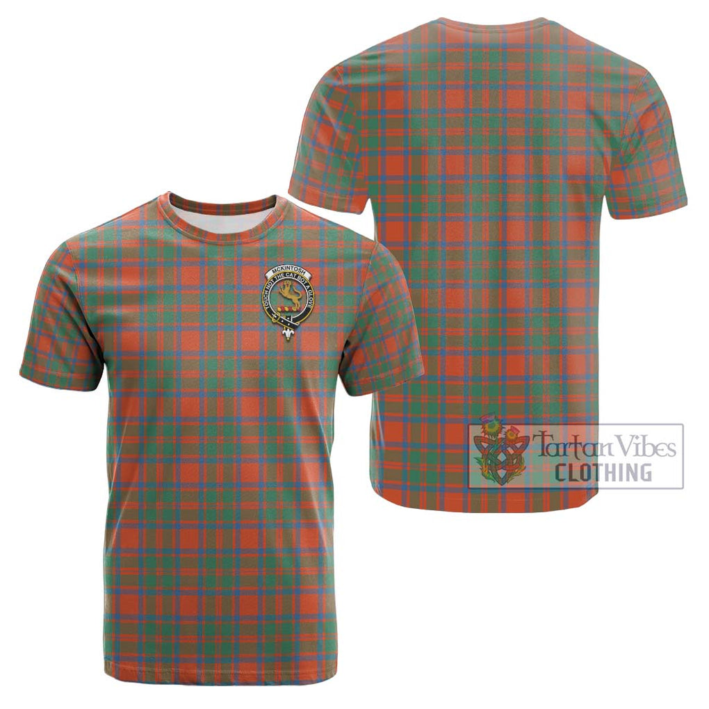 McKintosh Ancient Tartan Cotton T-Shirt with Family Crest - Tartan Vibes Clothing