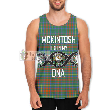 McKintosh Hunting Ancient Tartan Men's Tank Top with Family Crest DNA In Me Style Men - Tartan Vibes Clothing