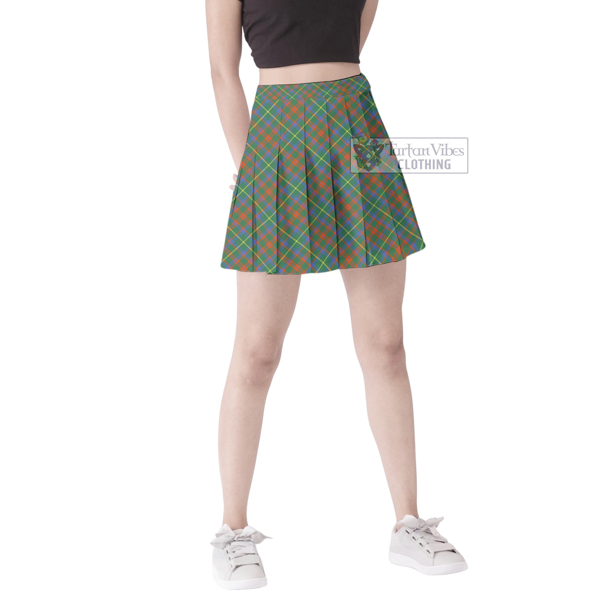 McKintosh Hunting Ancient Tartan Women's Plated Mini Skirt Cross Style Female - Tartan Vibes Clothing