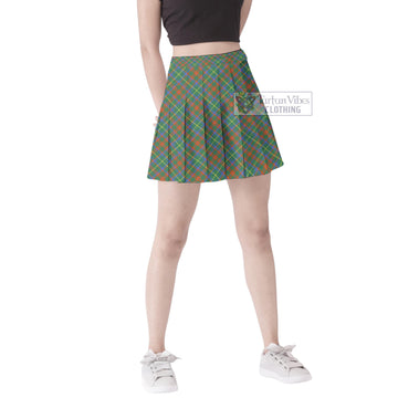 McKintosh Hunting Ancient Tartan Women's Plated Mini Skirt Cross Style Female - Tartan Vibes Clothing