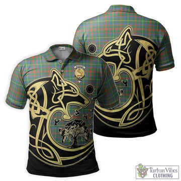 McKintosh Hunting Ancient Tartan Polo Shirt with Family Crest Celtic Wolf Style Kid - Tartan Vibes Clothing