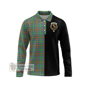 McKintosh Hunting Ancient Tartan Long Sleeve Polo Shirt with Family Crest and Half Of Me Style Unisex - Tartan Vibes Clothing
