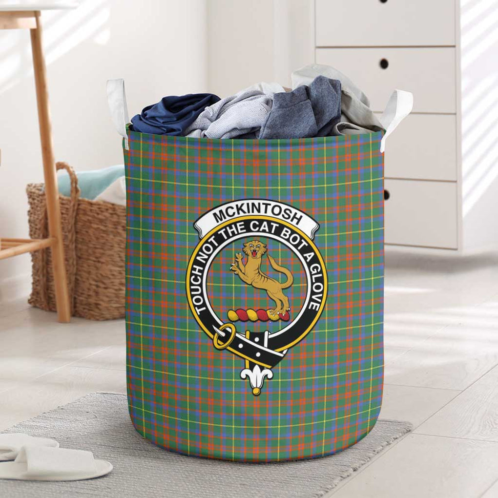 McKintosh Hunting Ancient Tartan Laundry Basket with Family Crest - Tartan Vibes Clothing