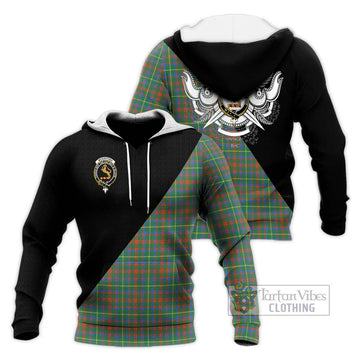 McKintosh Hunting Ancient Tartan Knitted Hoodie with Family Crest and Military Logo Style Unisex Knitted Pullover Hoodie - Tartan Vibes Clothing