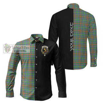 McKintosh Hunting Ancient Tartan Long Sleeve Button Shirt with Family Crest and Half Of Me Style Men's Shirt S - Tartanvibesclothing Shop