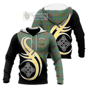 McKintosh Hunting Ancient Tartan Knitted Hoodie with Family Crest and Celtic Symbol Style Unisex Knitted Pullover Hoodie - Tartan Vibes Clothing
