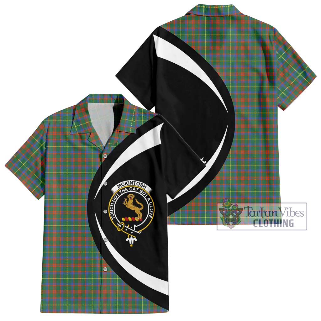 McKintosh Hunting Ancient Tartan Hawaiian Shirt with Family Crest Circle Style Kid - Tartan Vibes Clothing