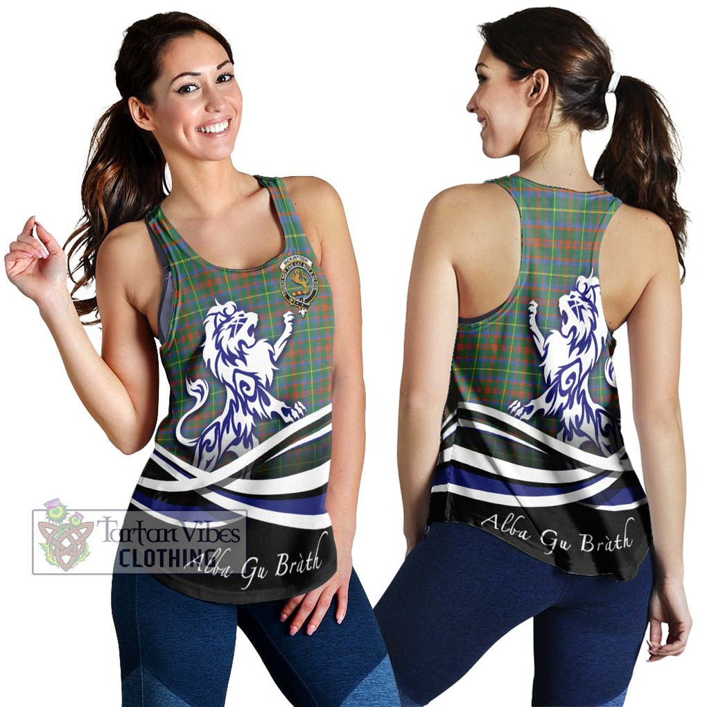 McKintosh Hunting Ancient Tartan Women's Racerback Tanks with Alba Gu Brath Regal Lion Emblem 4XL - Tartan Vibes Clothing