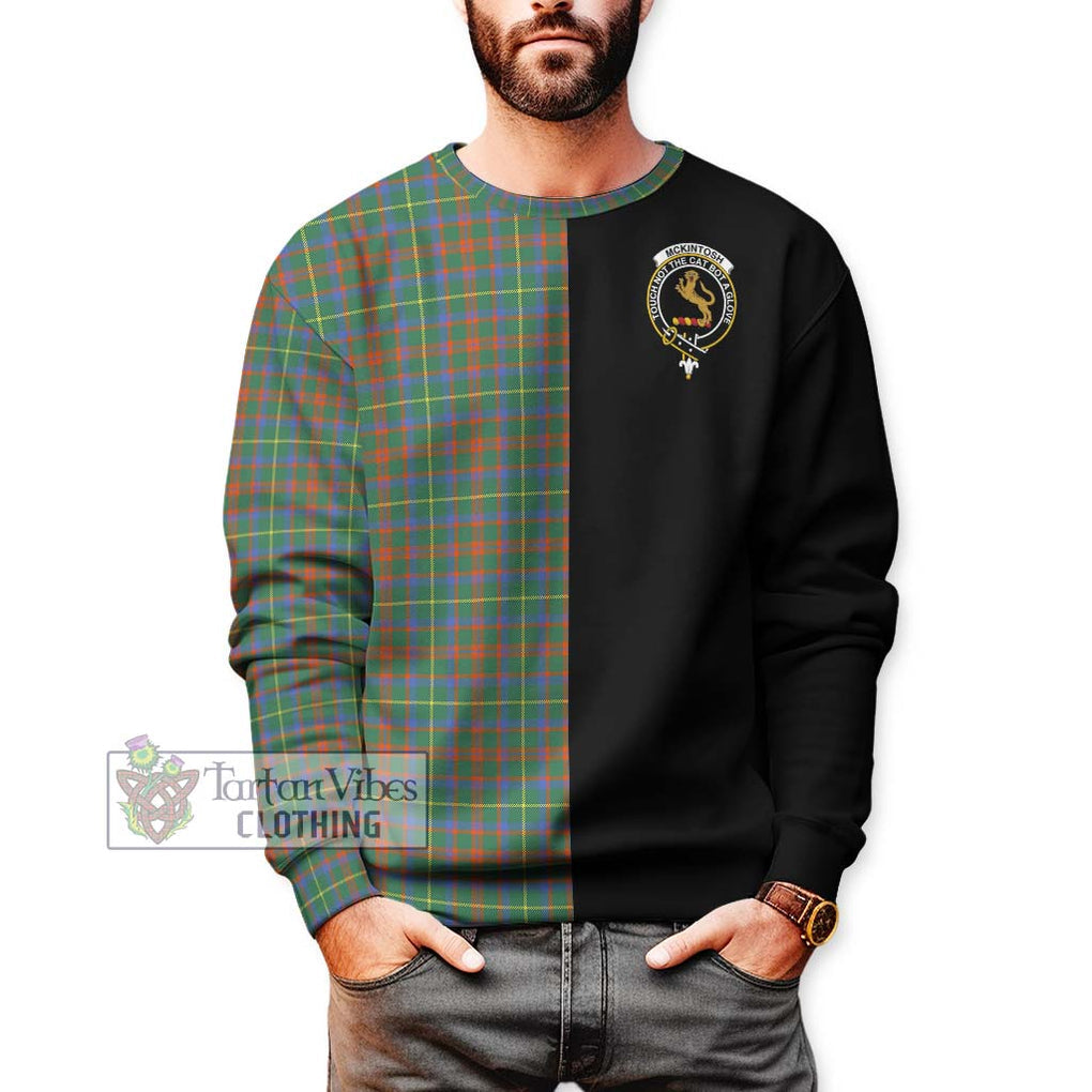 McKintosh Hunting Ancient Tartan Sweatshirt with Family Crest and Half Of Me Style Unisex - Tartan Vibes Clothing