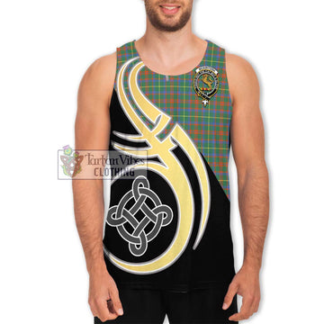 McKintosh Hunting Ancient Tartan Men's Tank Top with Family Crest and Celtic Symbol Style Men - Tartan Vibes Clothing