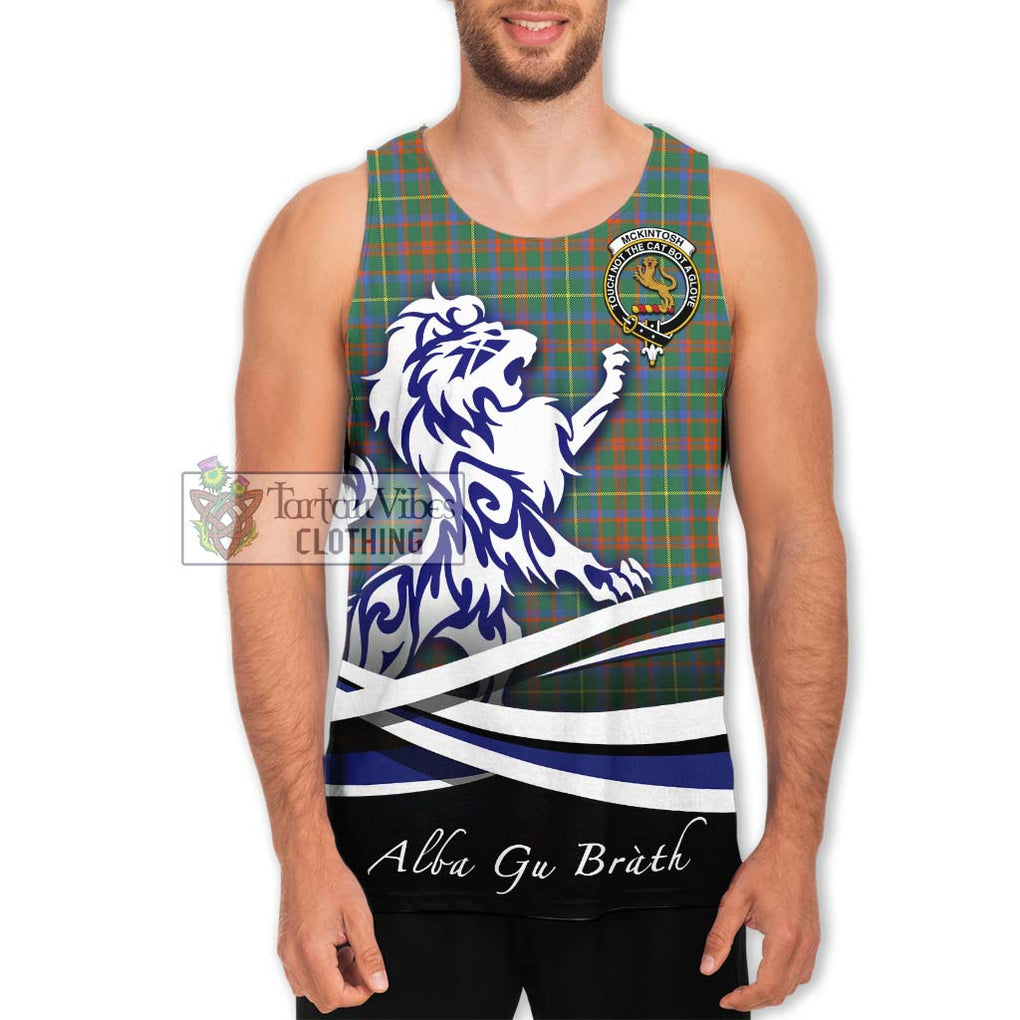 McKintosh Hunting Ancient Tartan Men's Tank Top with Alba Gu Brath Regal Lion Emblem Men - Tartan Vibes Clothing