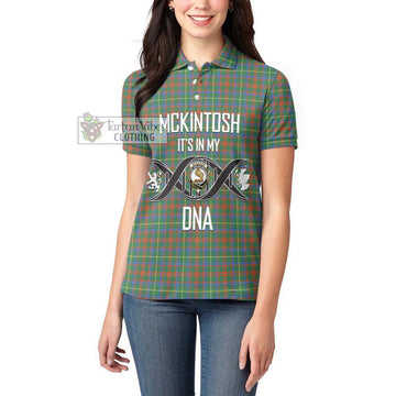 McKintosh Hunting Ancient Tartan Women's Polo Shirt with Family Crest DNA In Me Style Women - Tartan Vibes Clothing