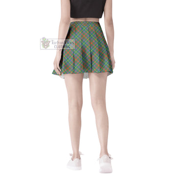 McKintosh Hunting Ancient Tartan Women's Plated Mini Skirt Cross Style - Tartan Vibes Clothing