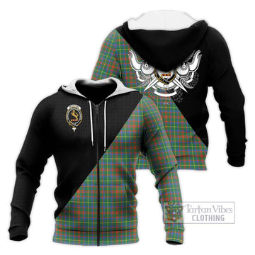 McKintosh Hunting Ancient Tartan Knitted Hoodie with Family Crest and Military Logo Style Unisex Knitted Zip Hoodie - Tartan Vibes Clothing