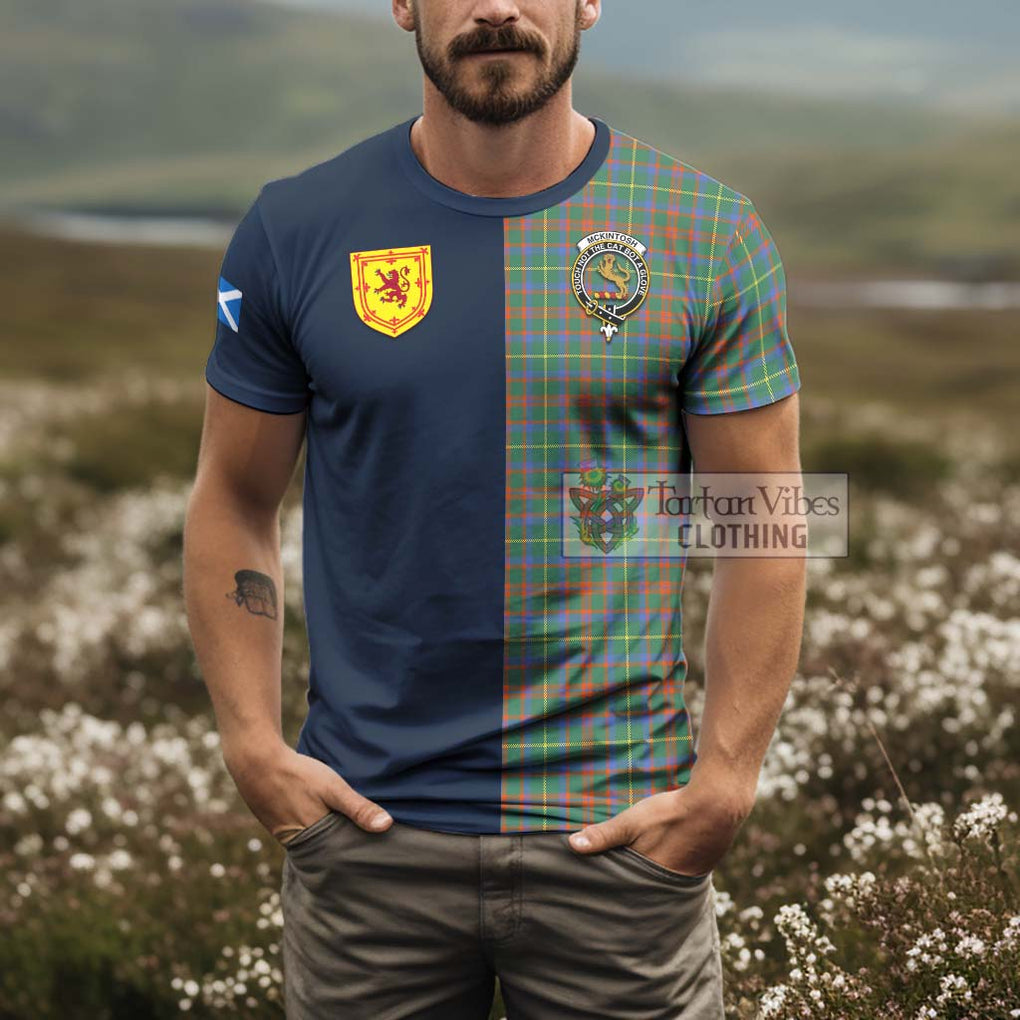 McKintosh Hunting Ancient Tartan T-Shirt Alba with Scottish Lion Royal Arm Half Style - Tartan Vibes Clothing