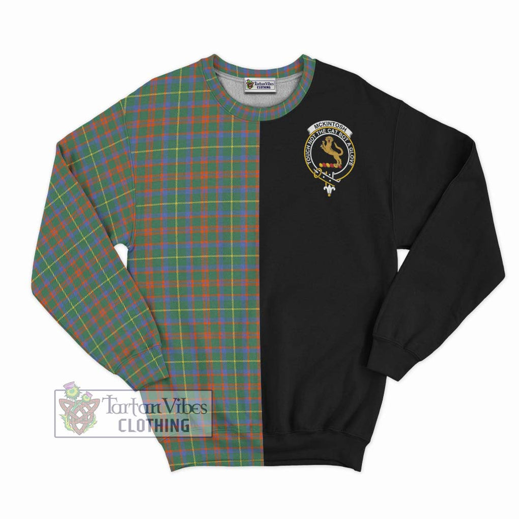 McKintosh Hunting Ancient Tartan Sweatshirt with Family Crest and Half Of Me Style - Tartan Vibes Clothing
