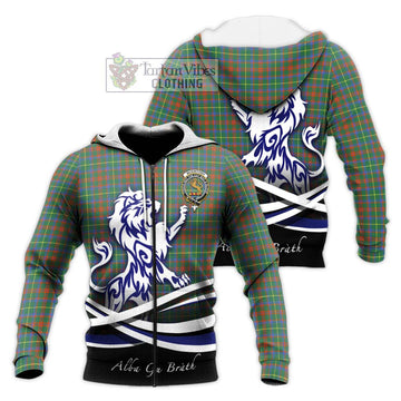McKintosh Hunting Ancient Tartan Knitted Hoodie with Alba Gu Brath Regal Lion Emblem Unisex Knitted Zip Hoodie - Tartan Vibes Clothing