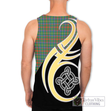 McKintosh Hunting Ancient Tartan Men's Tank Top with Family Crest and Celtic Symbol Style - Tartan Vibes Clothing