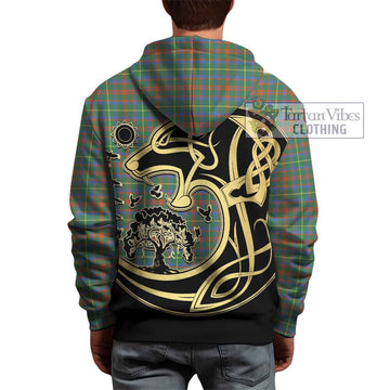 McKintosh Hunting Ancient Tartan Hoodie with Family Crest Celtic Wolf Style - Tartan Vibes Clothing