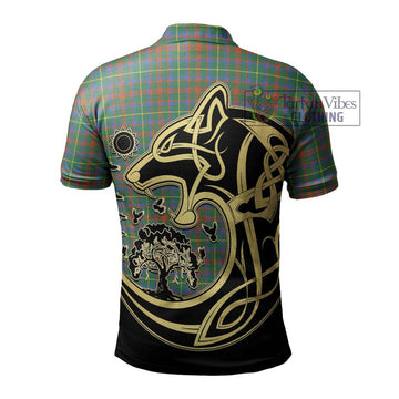 McKintosh Hunting Ancient Tartan Polo Shirt with Family Crest Celtic Wolf Style - Tartan Vibes Clothing