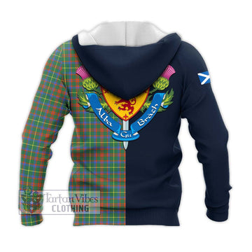 McKintosh Hunting Ancient Tartan Knitted Hoodie Alba with Scottish Lion Royal Arm Half Style - Tartan Vibes Clothing