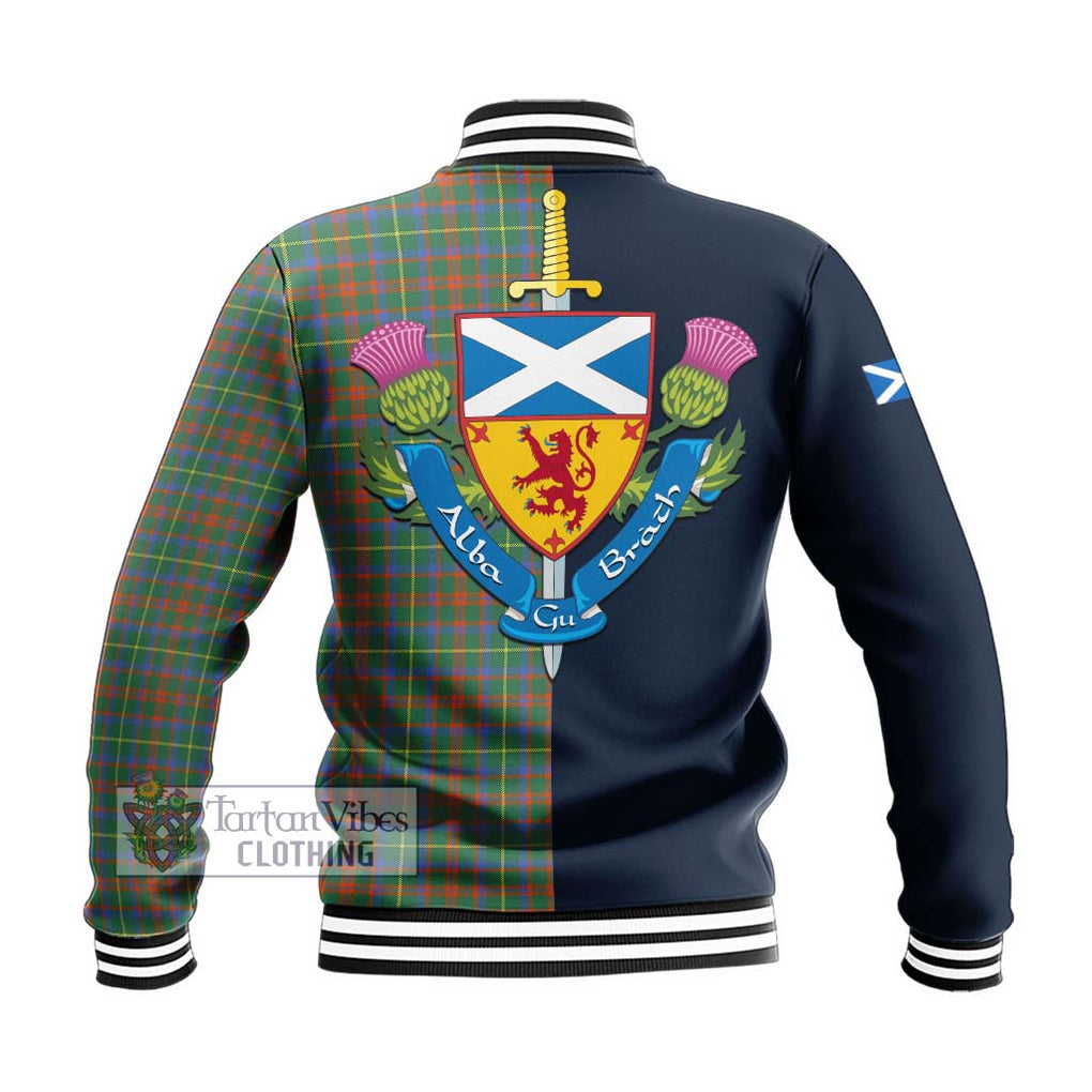 McKintosh Hunting Ancient Tartan Baseball Jacket Alba with Scottish Lion Royal Arm Half Style - Tartan Vibes Clothing