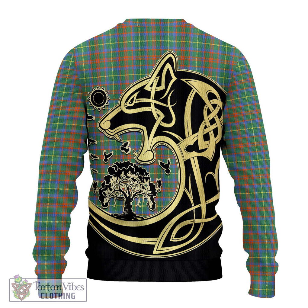 McKintosh Hunting Ancient Tartan Ugly Sweater with Family Crest Celtic Wolf Style - Tartan Vibes Clothing