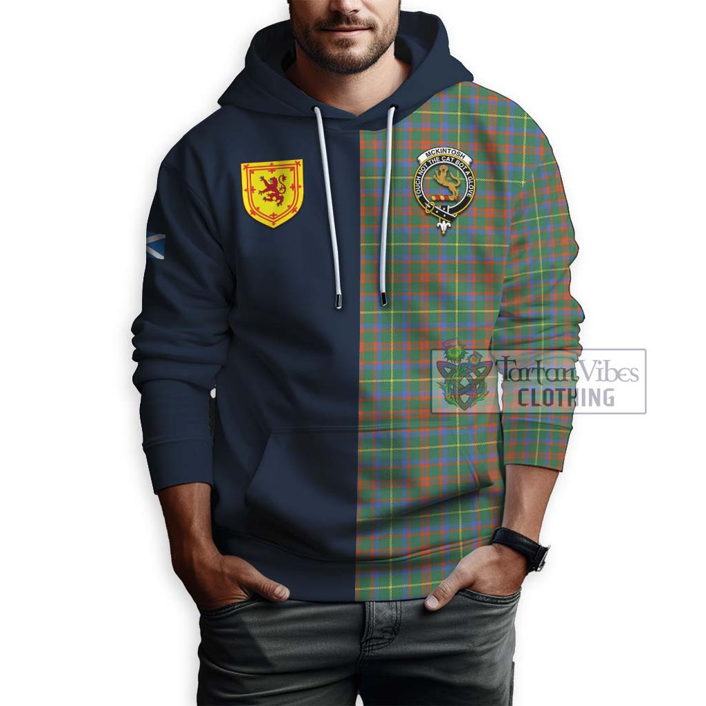 McKintosh Hunting Ancient Tartan Hoodie Alba with Scottish Lion Royal Arm Half Style - Tartan Vibes Clothing