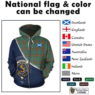 McKintosh Hunting Ancient Tartan Hoodie with Personalised National Flag and Family Crest Half Style - Tartan Vibes Clothing