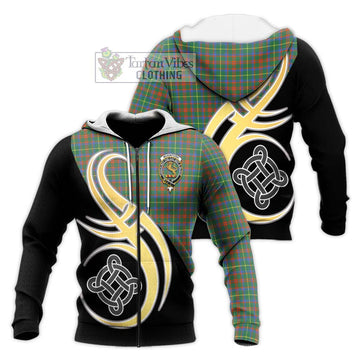 McKintosh Hunting Ancient Tartan Knitted Hoodie with Family Crest and Celtic Symbol Style Unisex Knitted Zip Hoodie - Tartan Vibes Clothing