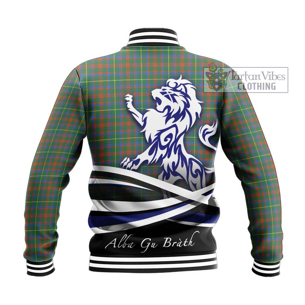 McKintosh Hunting Ancient Tartan Baseball Jacket with Alba Gu Brath Regal Lion Emblem - Tartan Vibes Clothing