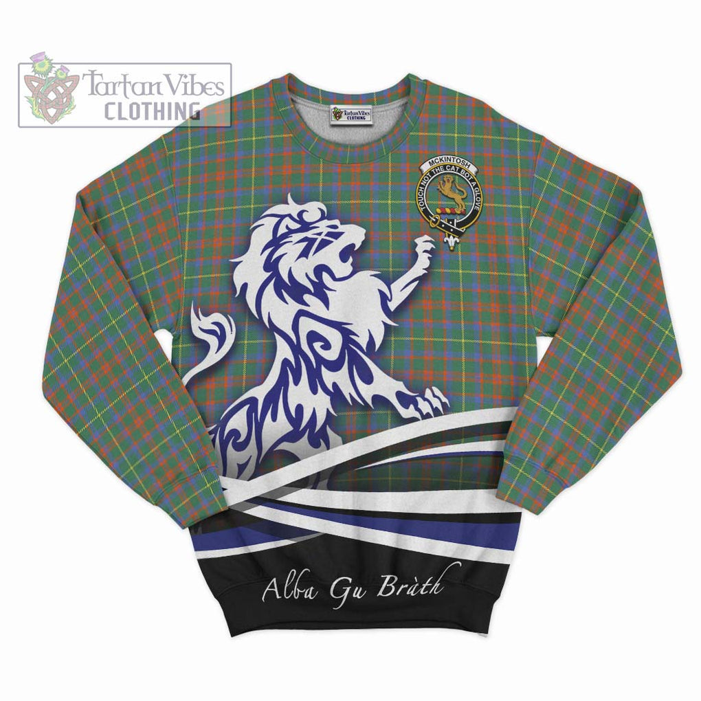 McKintosh Hunting Ancient Tartan Sweatshirt with Alba Gu Brath Regal Lion Emblem - Tartan Vibes Clothing
