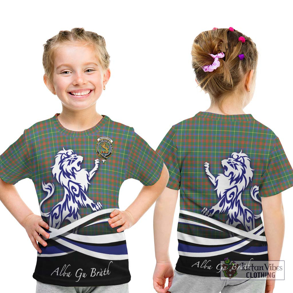 McKintosh Hunting Ancient Tartan Kid T-Shirt with Alba Gu Brath Regal Lion Emblem - Tartan Vibes Clothing