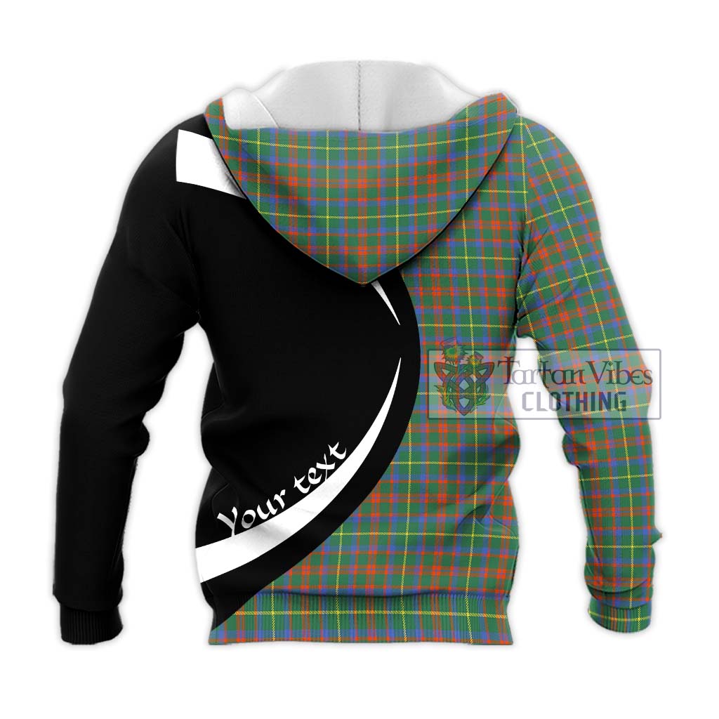 McKintosh Hunting Ancient Tartan Knitted Hoodie with Family Crest Circle Style - Tartan Vibes Clothing