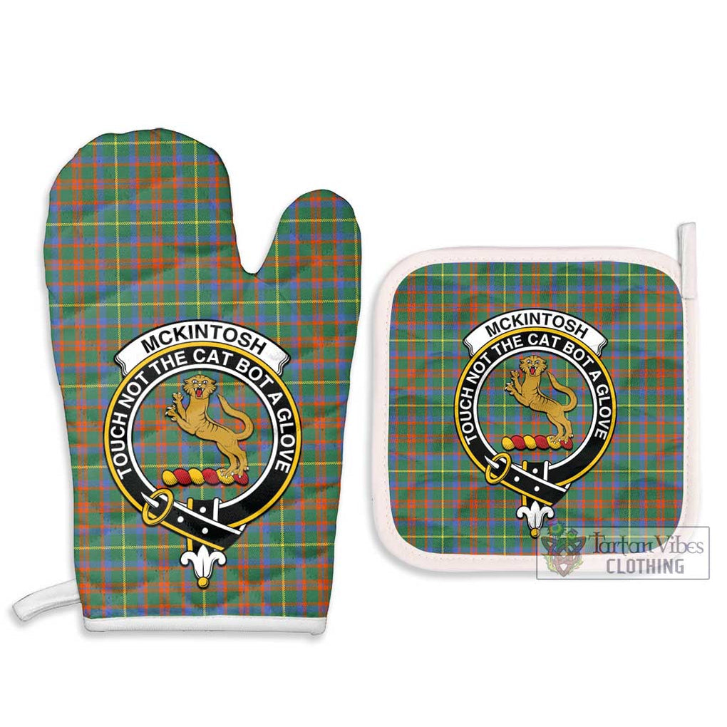 McKintosh Hunting Ancient Tartan Combo Oven Mitt & Pot-Holder with Family Crest - Tartan Vibes Clothing