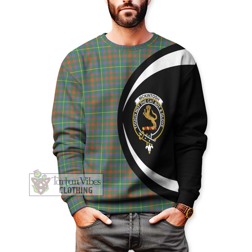 McKintosh Hunting Ancient Tartan Sweatshirt with Family Crest Circle Style - Tartan Vibes Clothing