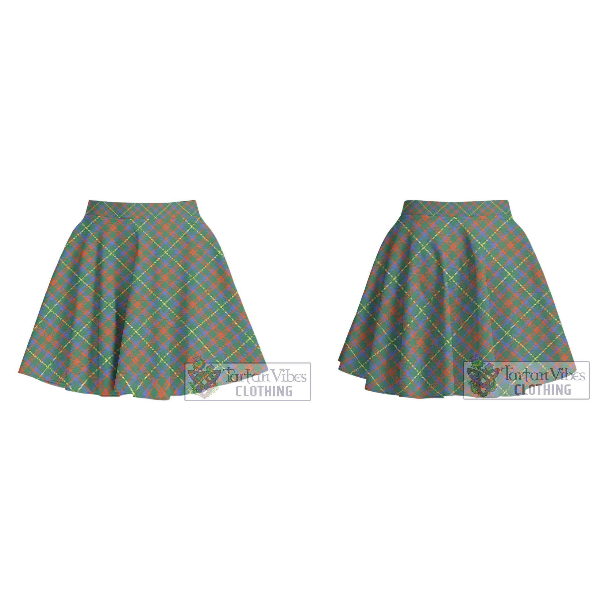 McKintosh Hunting Ancient Tartan Women's Plated Mini Skirt Cross Style - Tartan Vibes Clothing