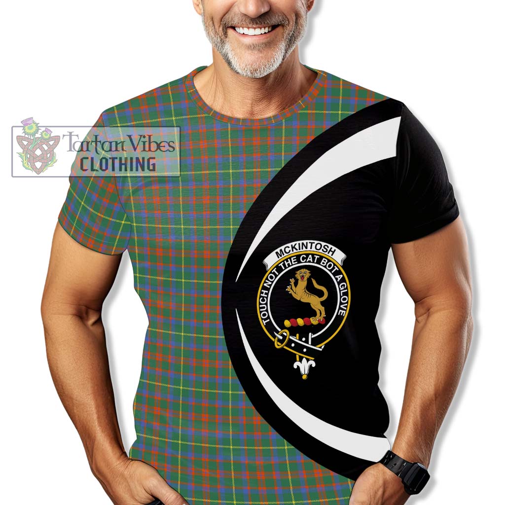McKintosh Hunting Ancient Tartan T-Shirt with Family Crest Circle Style - Tartan Vibes Clothing
