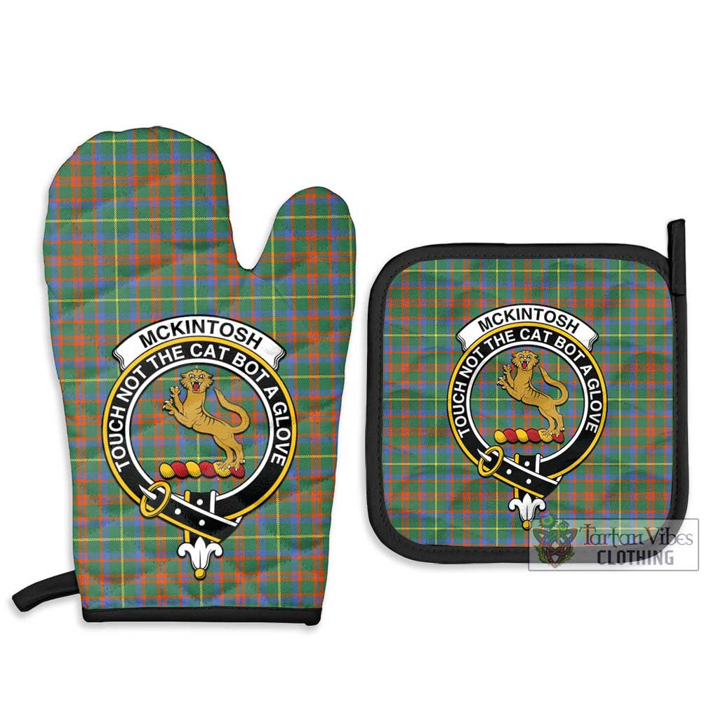 McKintosh Hunting Ancient Tartan Combo Oven Mitt & Pot-Holder with Family Crest - Tartan Vibes Clothing