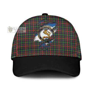 Tartan Vibes Clothing McKintosh Hunting Modern Tartan Classic Cap with Family Crest In Me Style