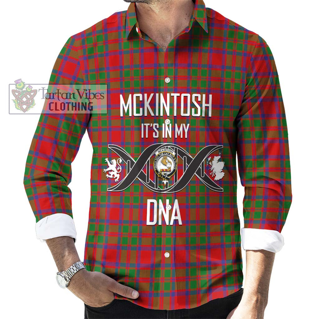 McKintosh Modern Tartan Long Sleeve Button Shirt with Family Crest DNA In Me Style Men's Shirt S - Tartanvibesclothing Shop