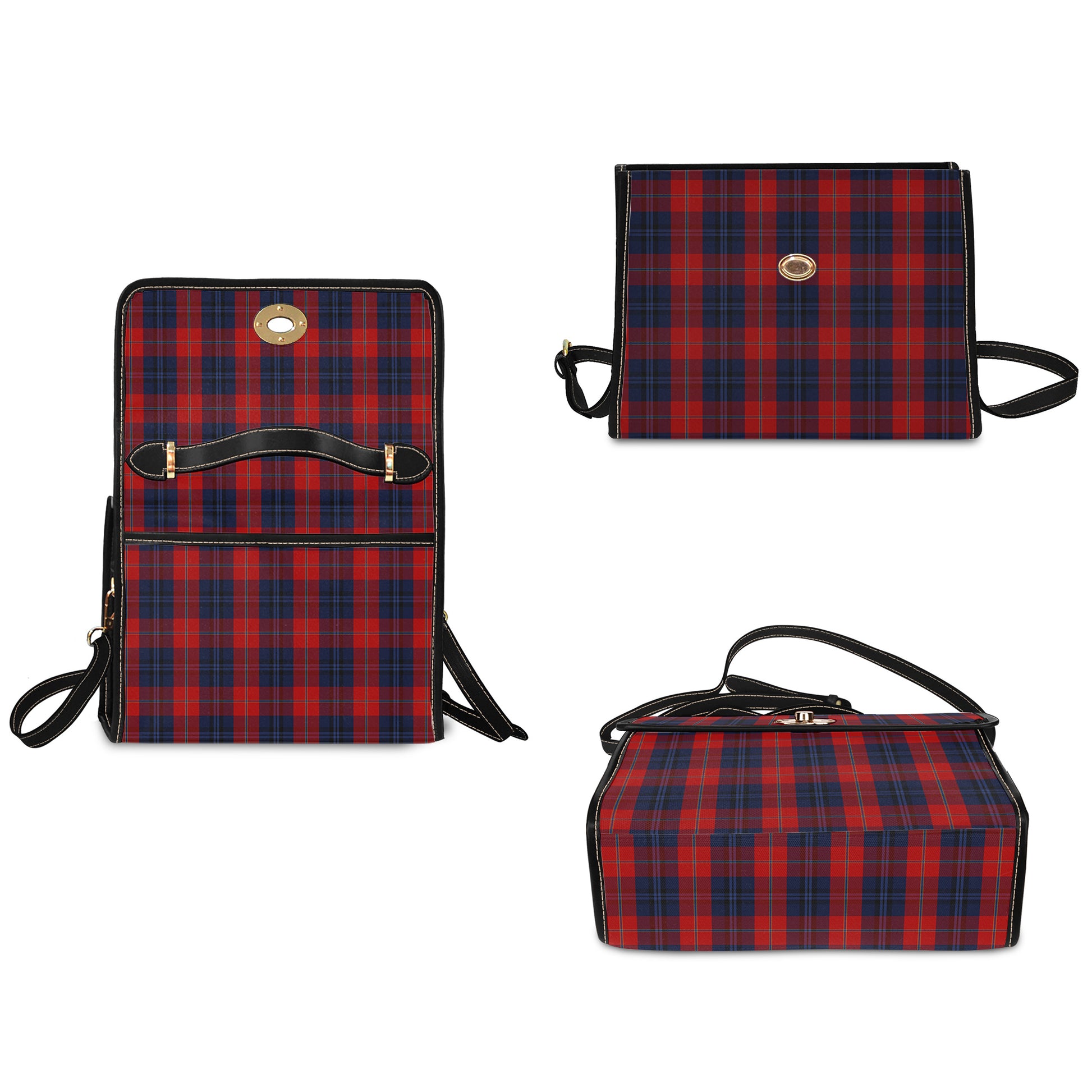 Tartan Vibes Clothing McKnight Tartan Leather Strap Waterproof Canvas Bag