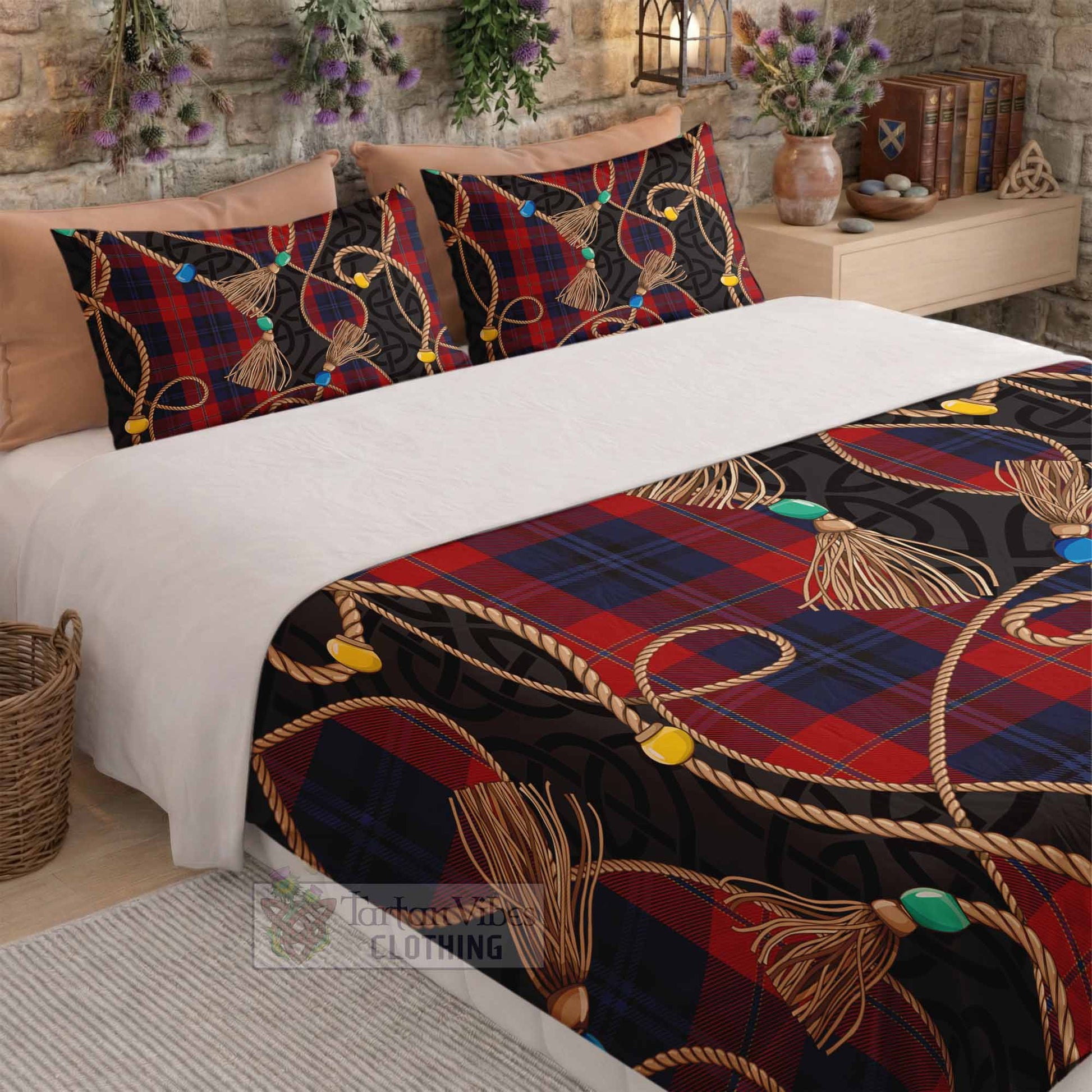 McKnight Scottish Tartan Twisted Ropes Stylized Bedding Set - Tartan Vibes Clothing