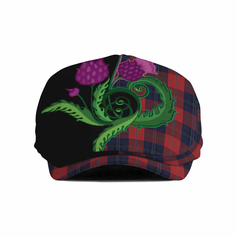 McKnight Tartan Flat Cap, Jeff Cap Traditional Scottish Thistle