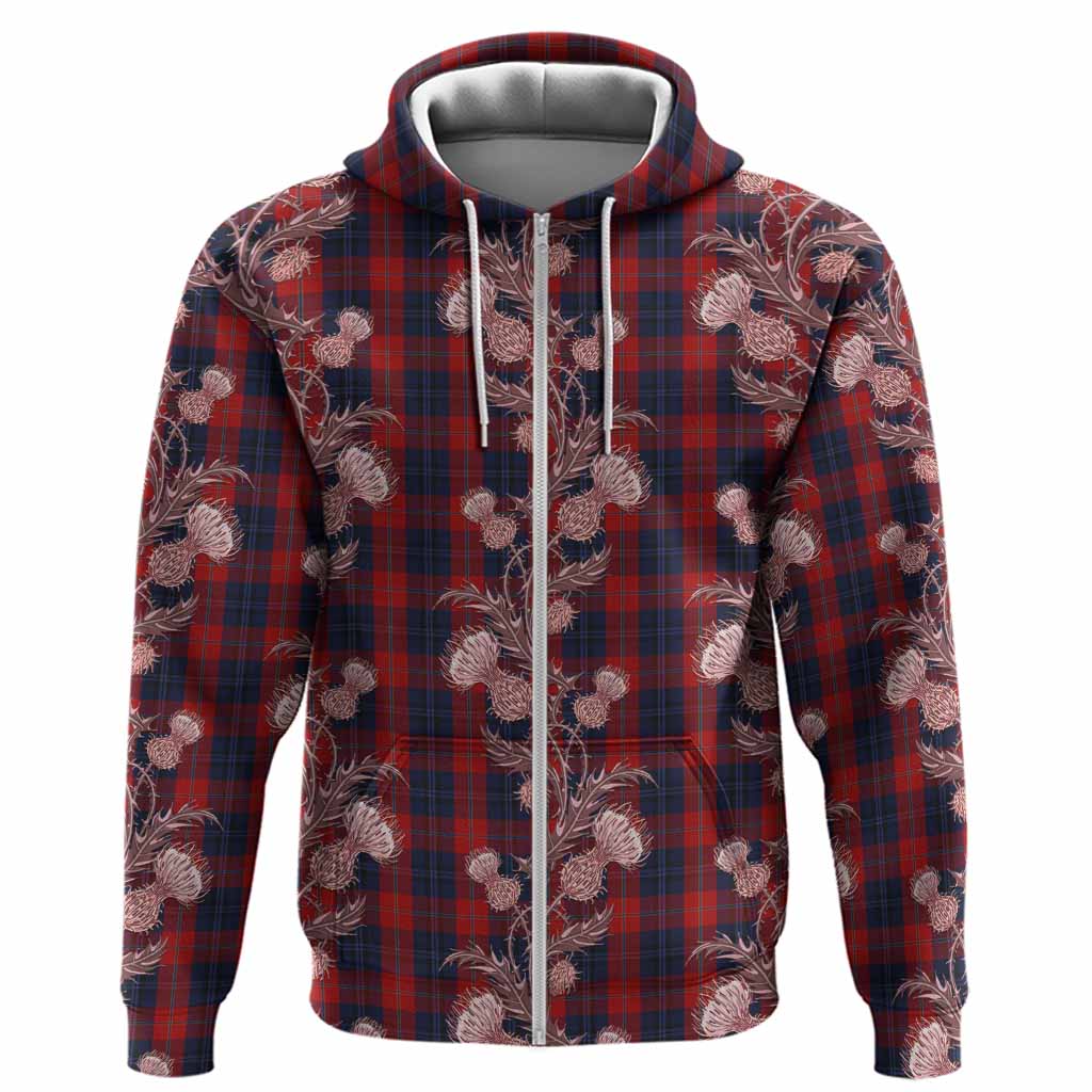 McKnight Tartan Hoodie Seamless Scottish Thistle Flowers