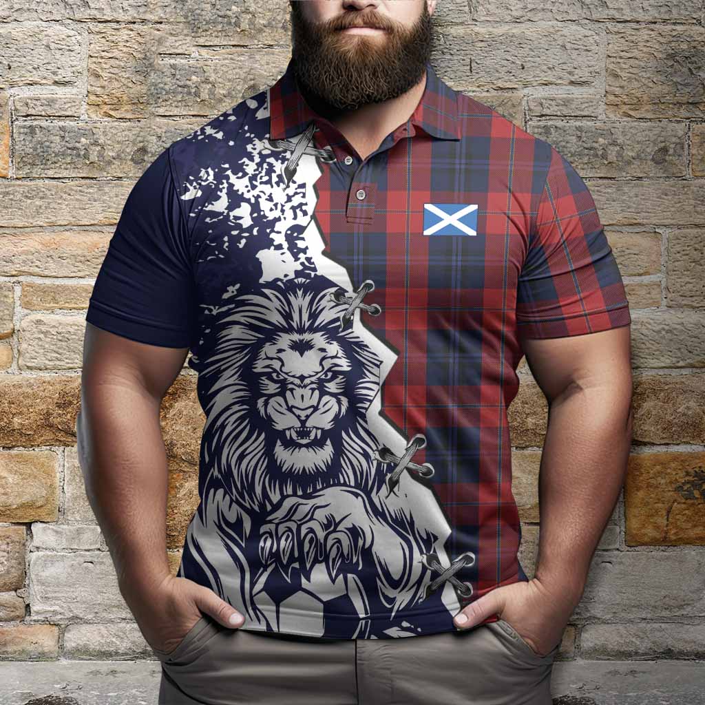 McKnight Tartan Scottish Polo Shirt Angry Lion With Soccer Ball Style