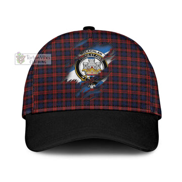 Tartan Vibes Clothing McLachlan Tartan Classic Cap with Family Crest In Me Style