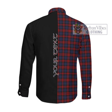 McLachlan Tartan Long Sleeve Button Shirt with Family Crest and Half Of Me Style Men's Shirt - Tartanvibesclothing Shop