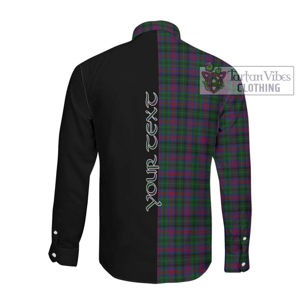 McLachlan Hunting Tartan Long Sleeve Button Shirt with Family Crest and Half Of Me Style Men's Shirt - Tartanvibesclothing Shop